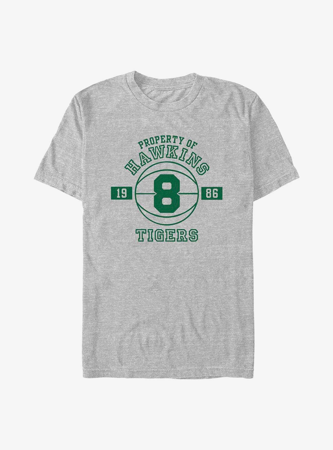 Stranger Things Property Of Hawkins Tigers T-Shirt, ATH HTR, hi-res