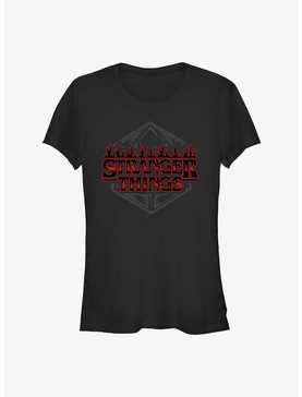 Stranger Things Dice Badge Logo Girls T-Shirt, , hi-res