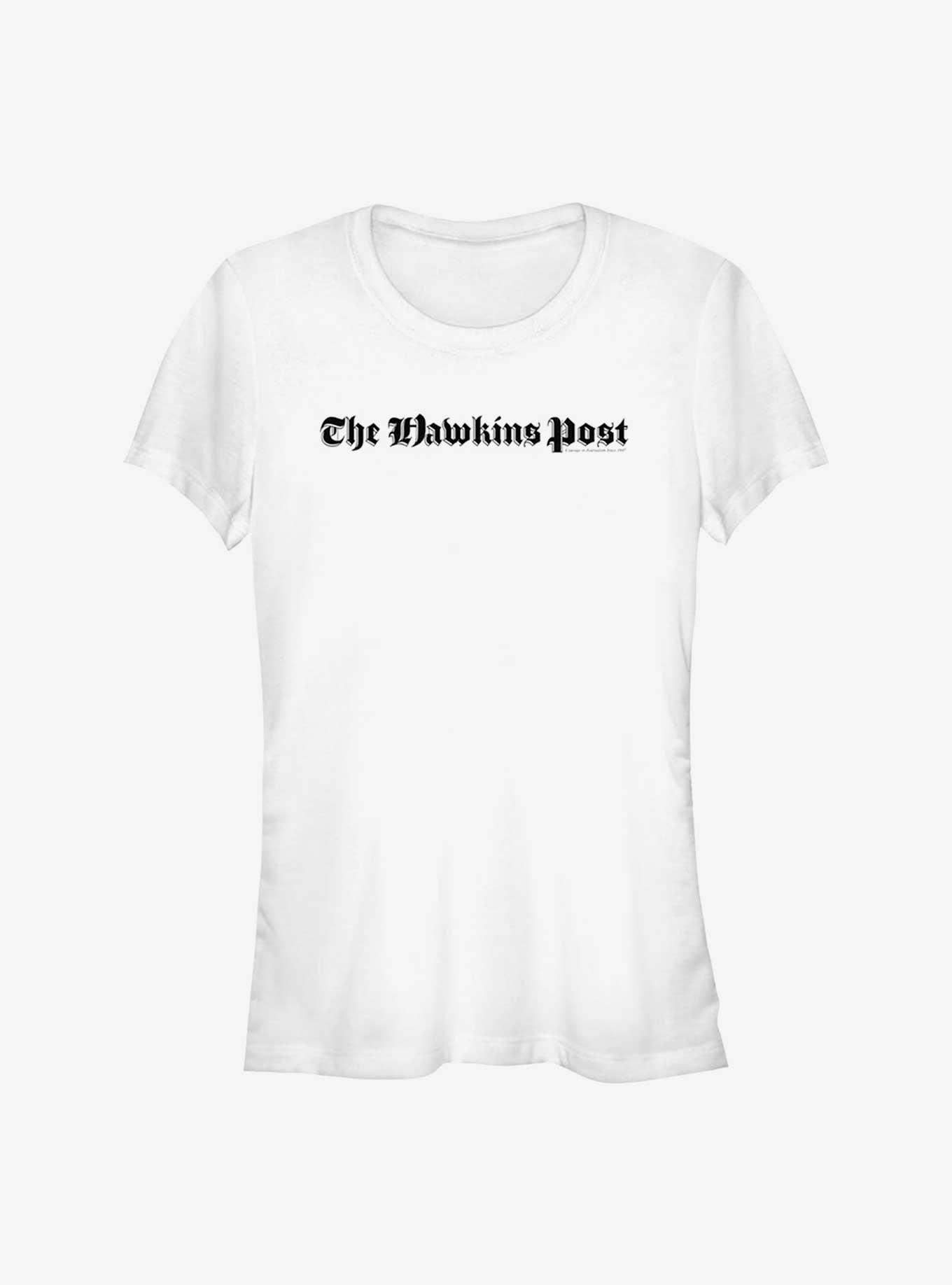 Stranger Things The Hawkins Post Girls T-Shirt, WHITE, hi-res