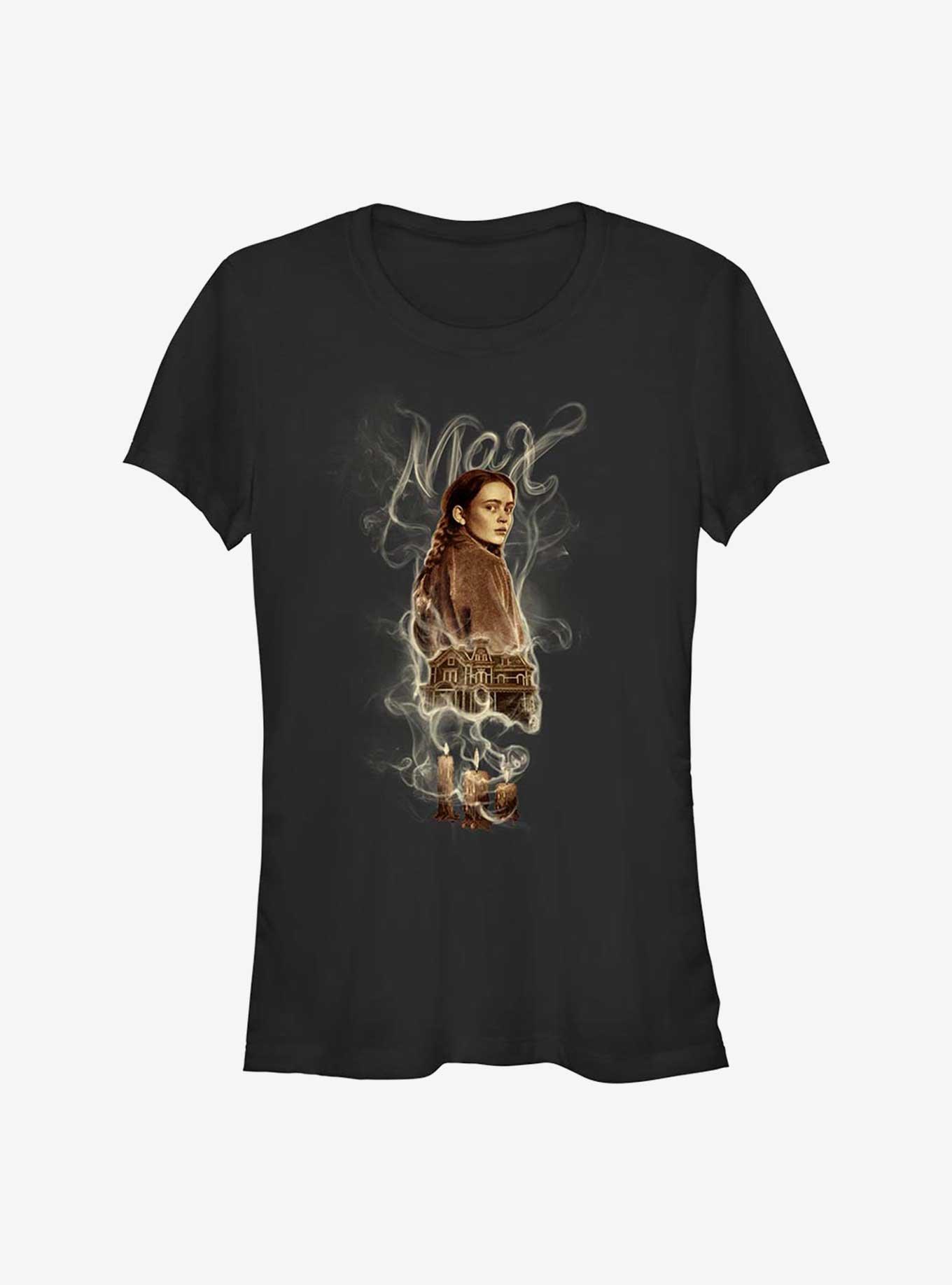 Stranger Things Max In Smoke Girls T-Shirt, BLACK, hi-res