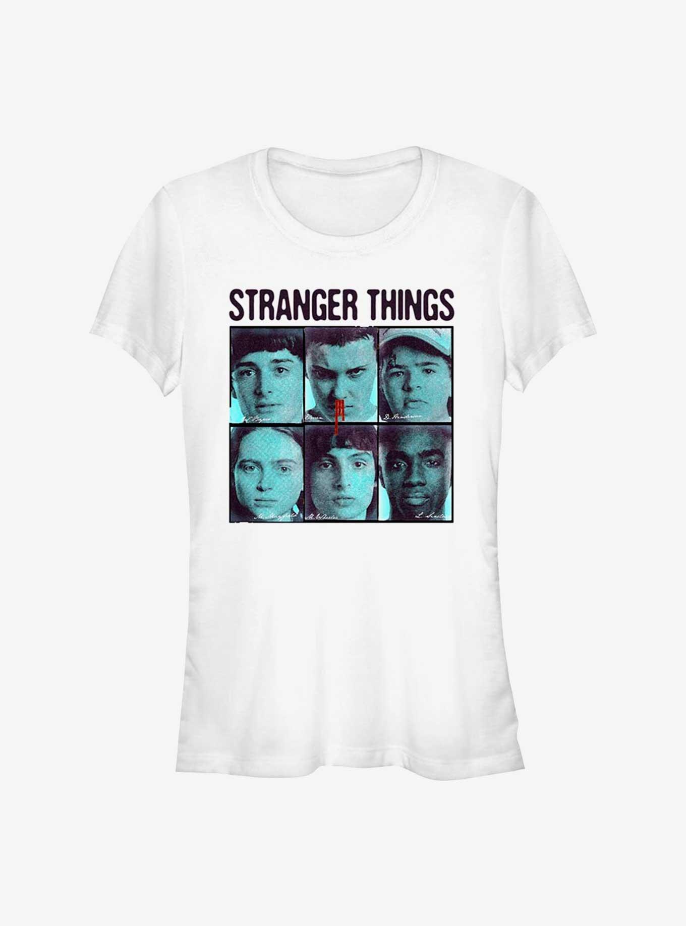 Stranger Things Halftone Gang Girls T-Shirt, WHITE, hi-res