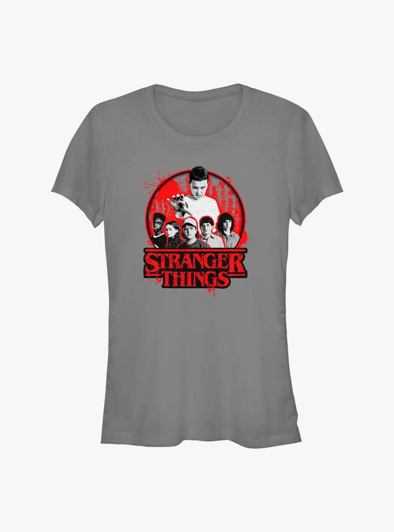 Stranger Things Squad Bloody Badge Girls T-Shirt, CHARCOAL, hi-res