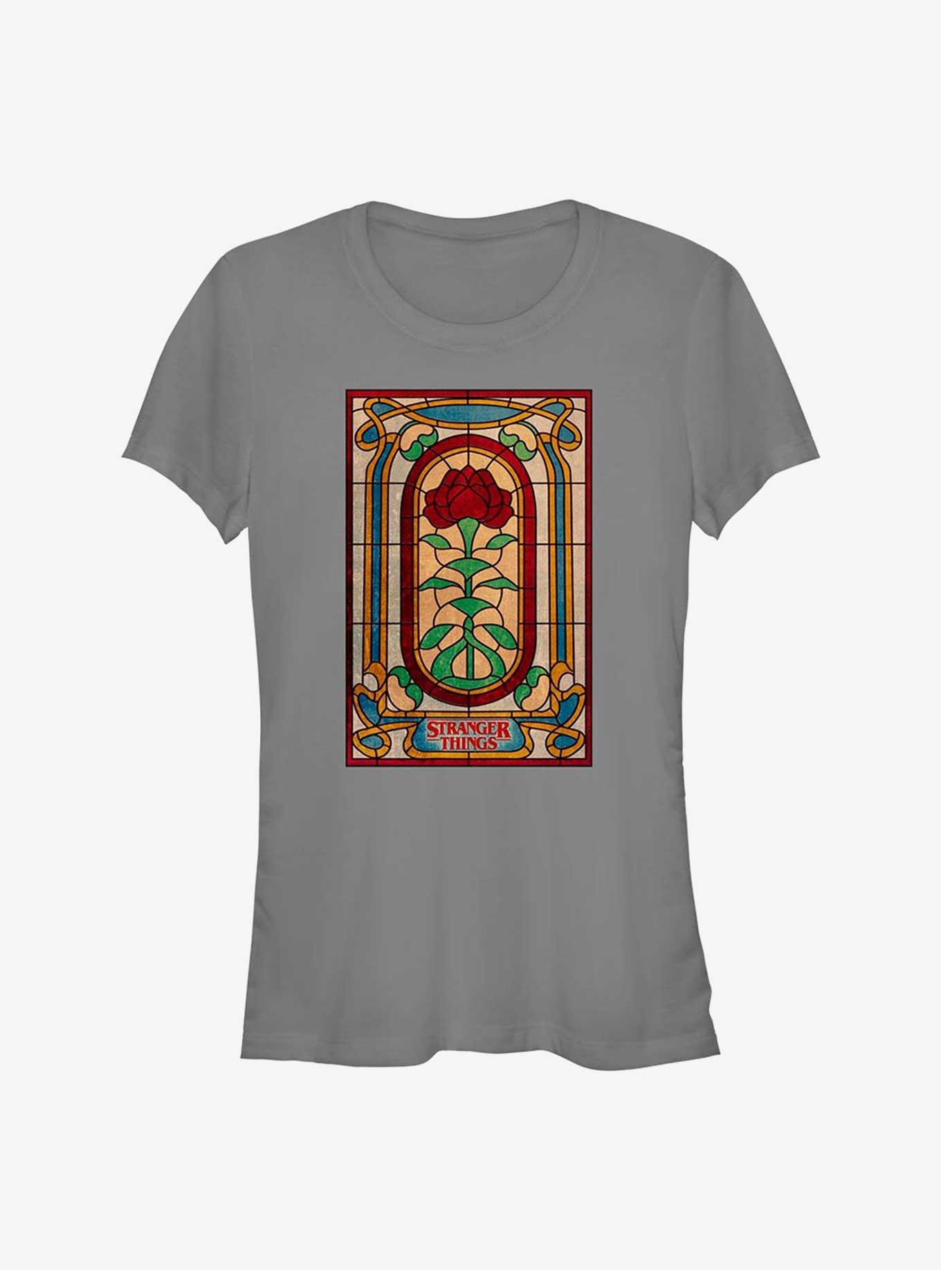 Stranger Things Stained Glass Rose Girls T-Shirt, , hi-res