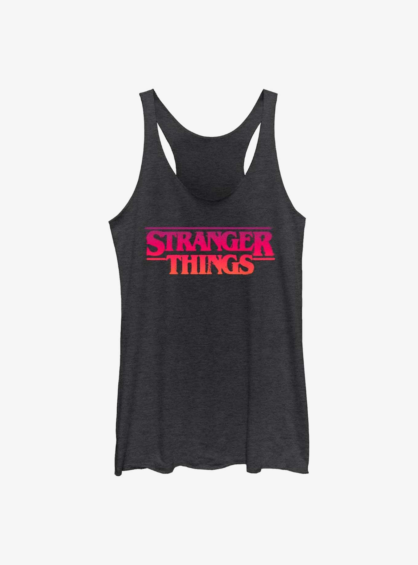 Stranger Things Grunge Logo Girls Tank, BLK HTR, hi-res