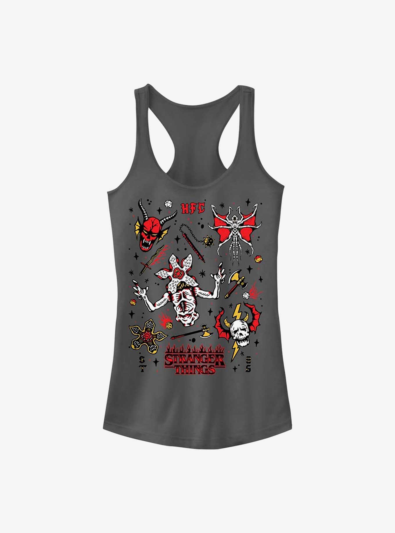 Stranger Things Hellfire Club Icons Girls Tank Top, CHARCOAL, hi-res