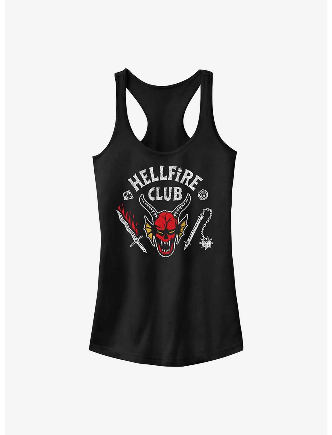 Stranger Things Hellfire Club Logo Girls Tank Top, BLACK, hi-res