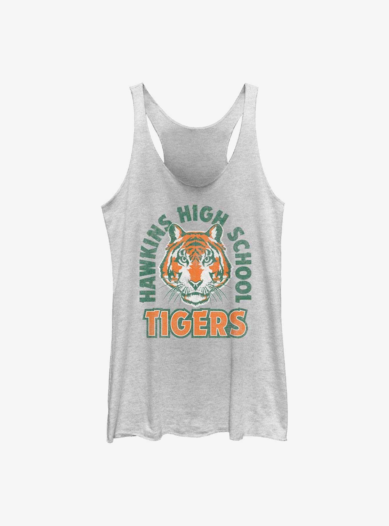 Stranger Things Hawkins High School Tigers Arch Girls Tank, WHITE HTR, hi-res