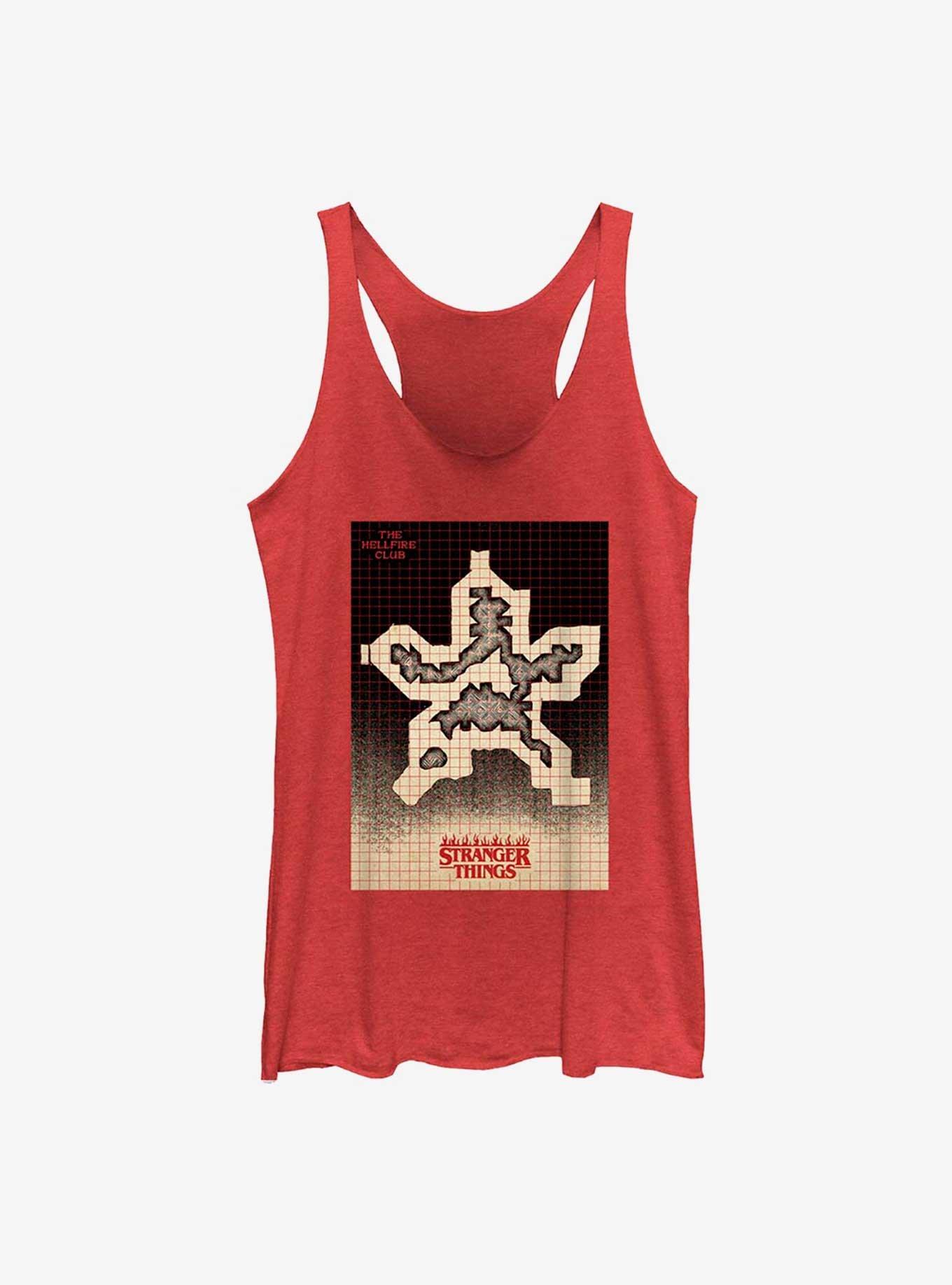 Stranger Things Hellfire Grid Demogorgon Girls Tank, RED HTR, hi-res