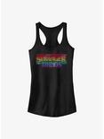 Stranger Things Dotted Rainbow Logo Girls Tank, BLACK, hi-res