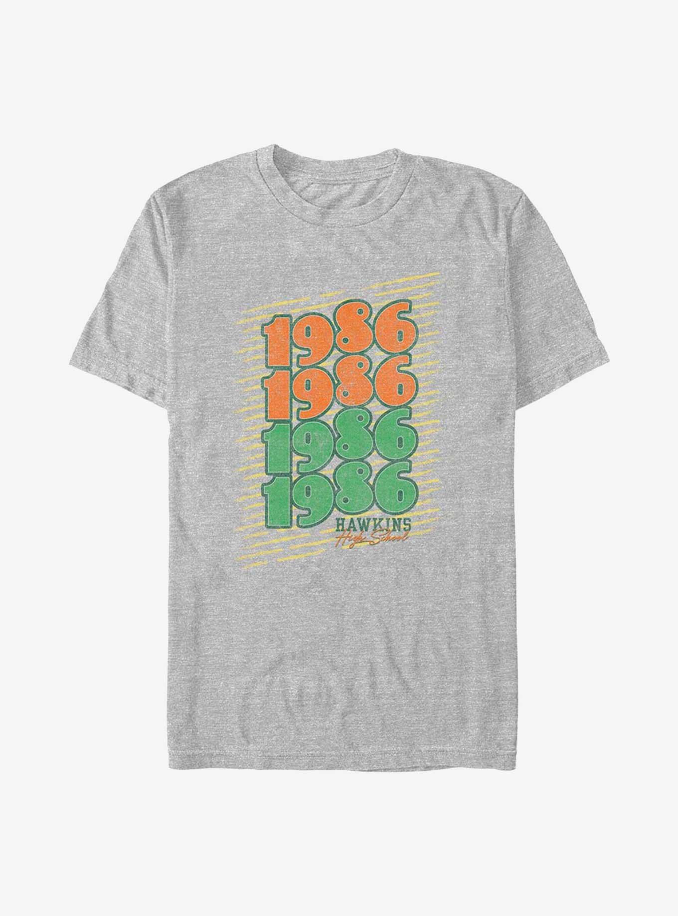 Stranger Things 1986 Hawkins High School T-Shirt, ATH HTR, hi-res