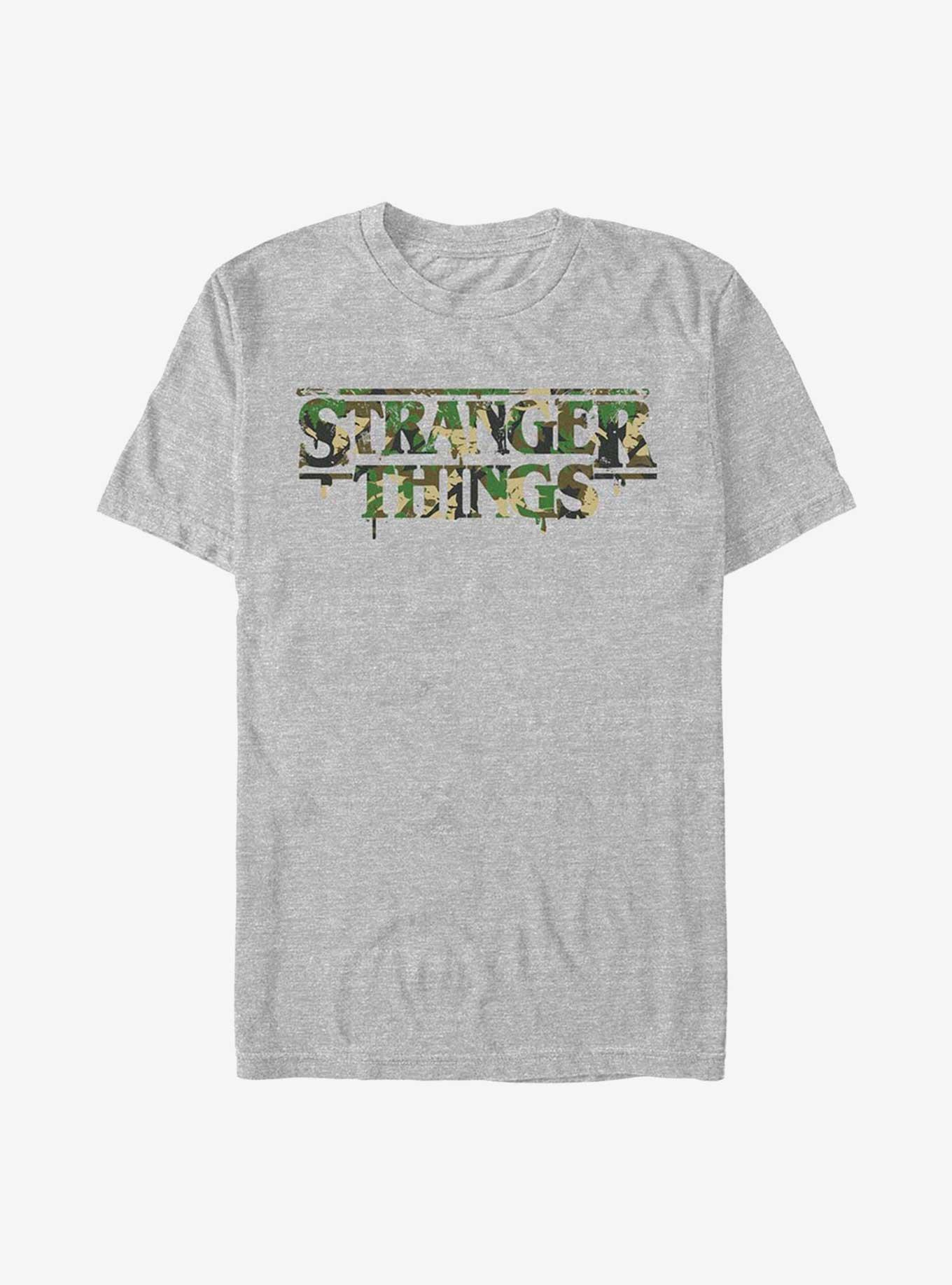Stranger Things Camo Logo T-Shirt, , hi-res