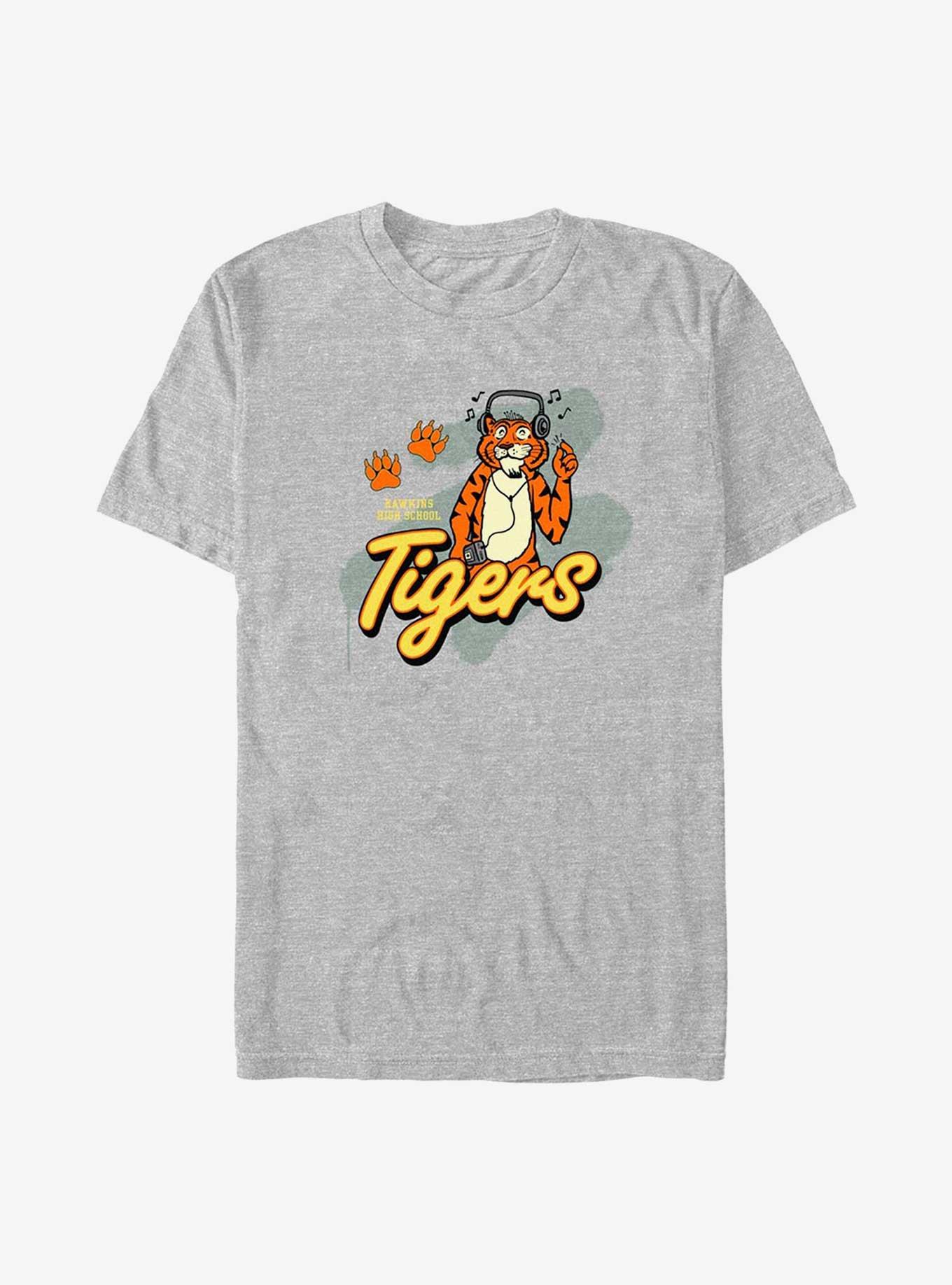 Stranger Things Hawkins High School Tigers T-Shirt, ATH HTR, hi-res