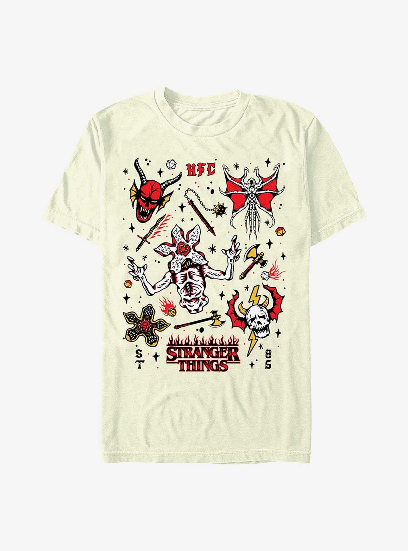 Stranger Things Hellfire T-Shirt – Front & Back Print, Offiziell Lizenziert
