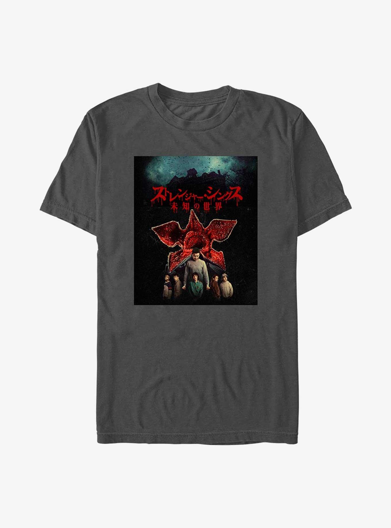 Stranger Things Demogorgon Kanji T-Shirt, CHARCOAL, hi-res