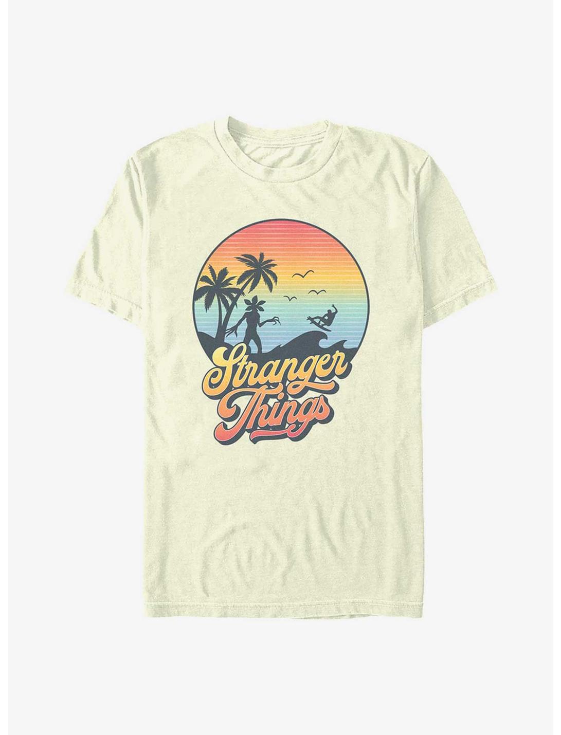 Stranger Things Retro Sun Demogorgon T-Shirt, NATURAL, hi-res