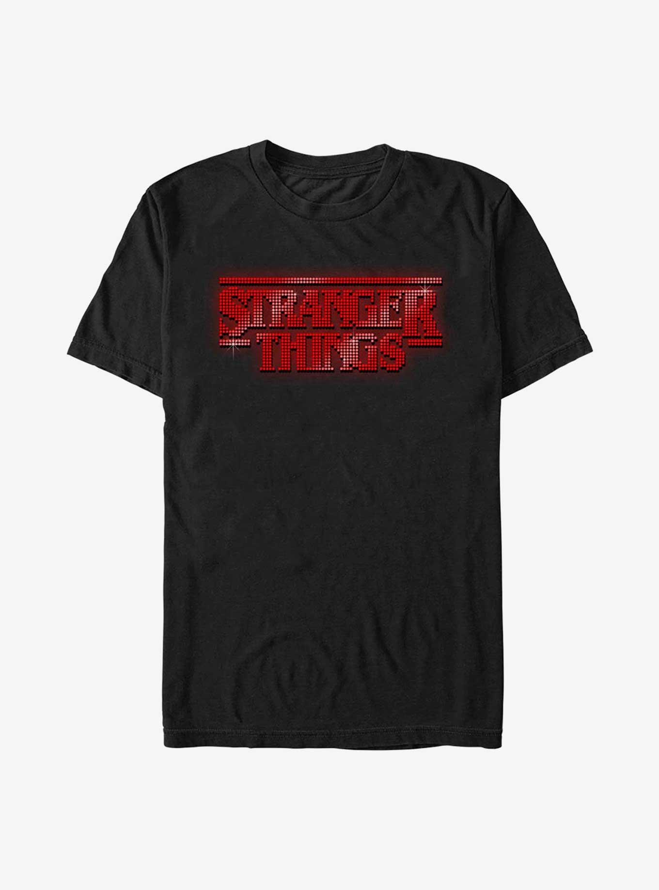 Stranger Things Sparkly Logo T-Shirt, BLACK, hi-res