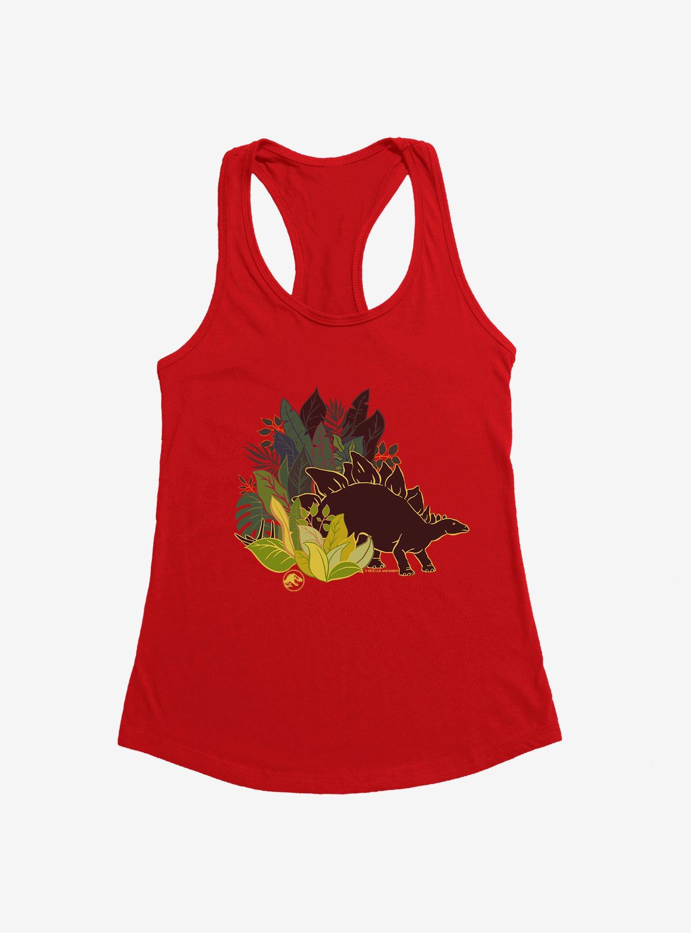 Jurassic World Stegosaurus Habitat Womens Tank Top, RED, hi-res