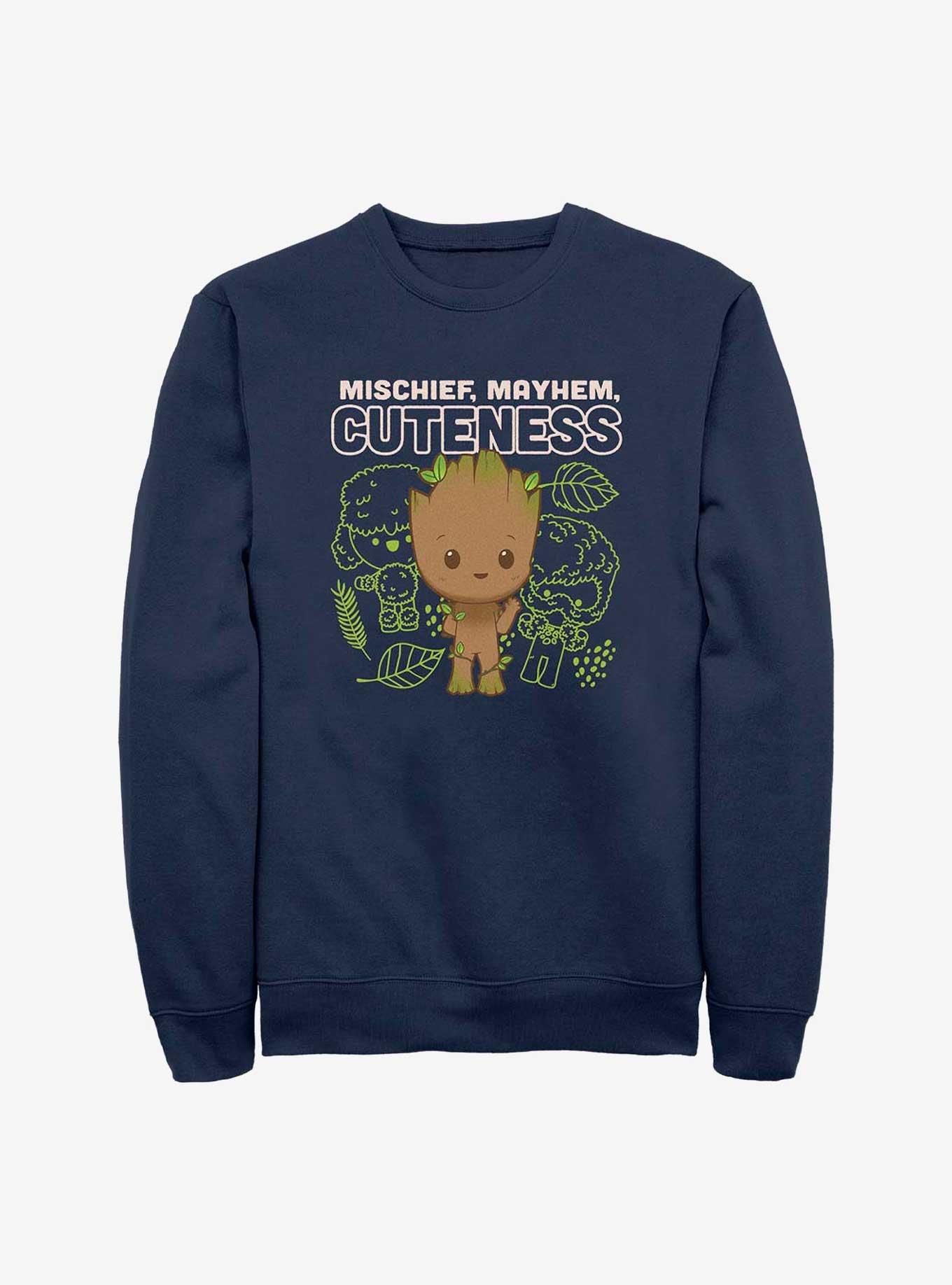 Marvel I Am Groot Mischief, Mayhem, Cuteness Sweatshirt, NAVY, hi-res