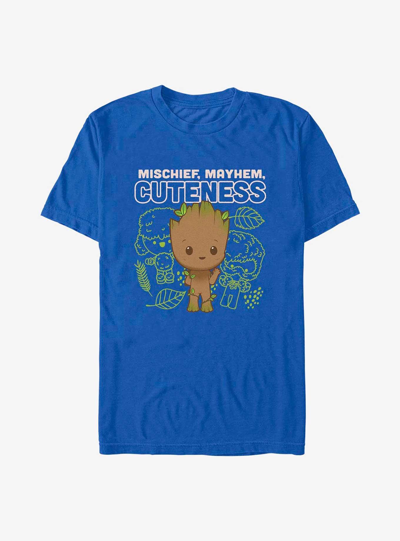 Marvel I Am Groot Mischief, Mayhem, Cuteness T-Shirt, ROYAL, hi-res