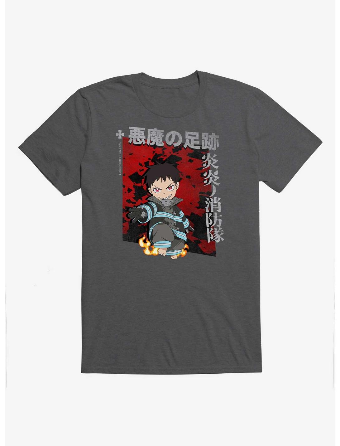 Fire Force Shinra Chibi T-Shirt, HEATHER GREY, hi-res