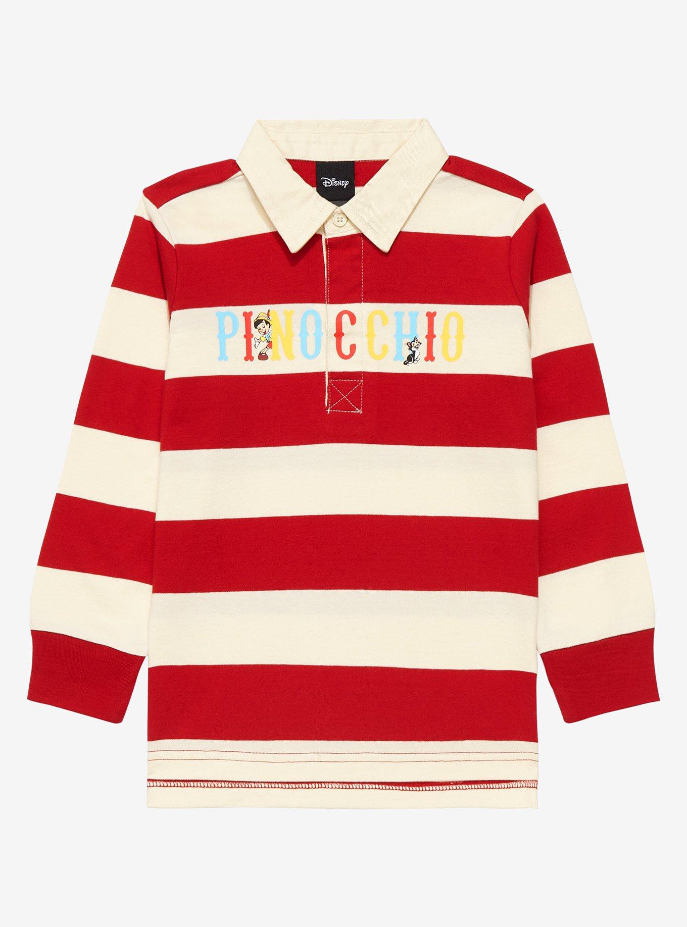 Disney Pinocchio Striped Toddler Long Sleeve T-Shirt - BoxLunch Exclusive, RED STRIPE, hi-res