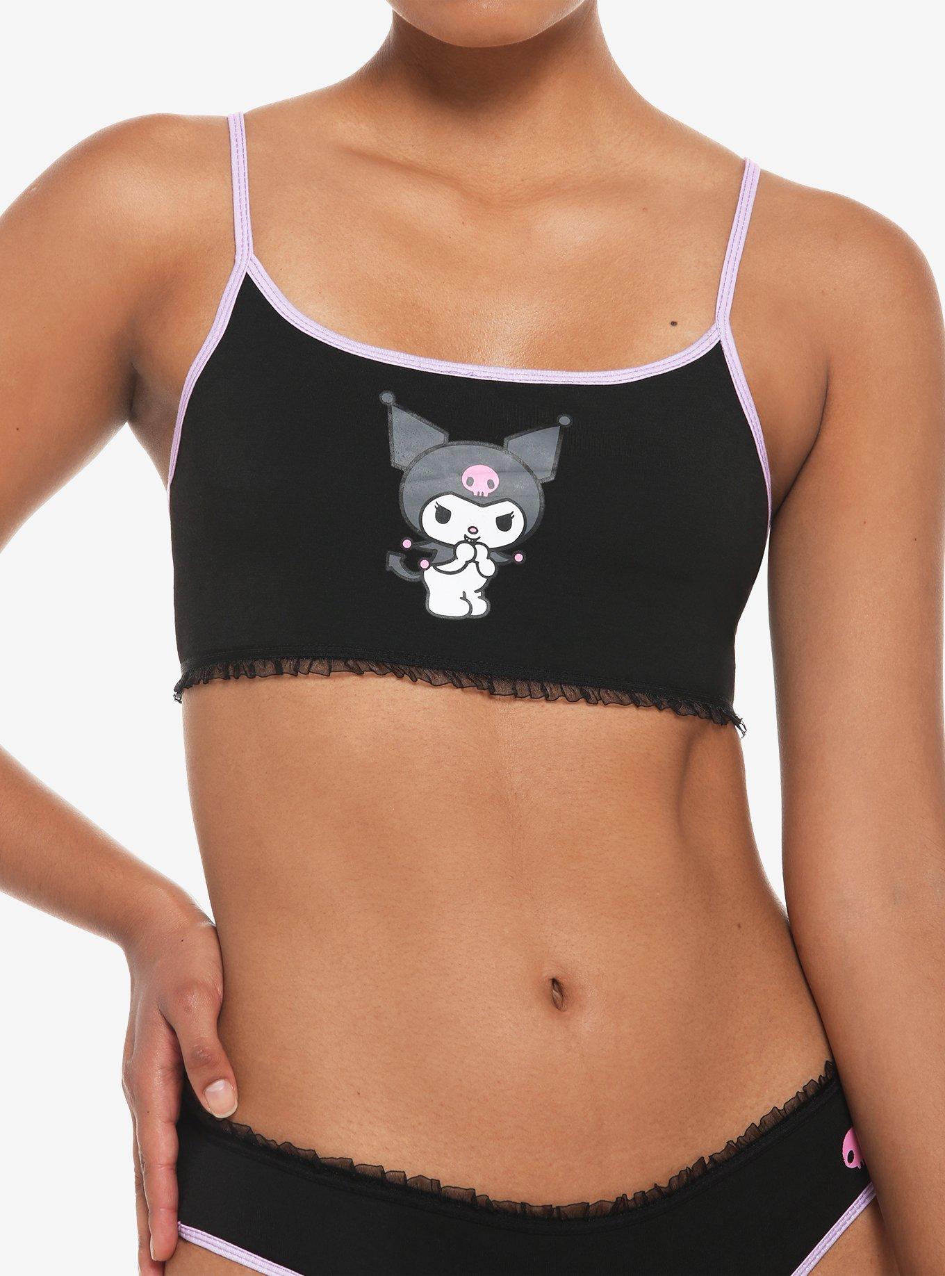 kawaii Sanrio Kuromi Y2K Sport Bra for Women Sexy Crop Top Bra Women Cotton  Underwear Tube Tops Female Brassiere Tops for Girls 