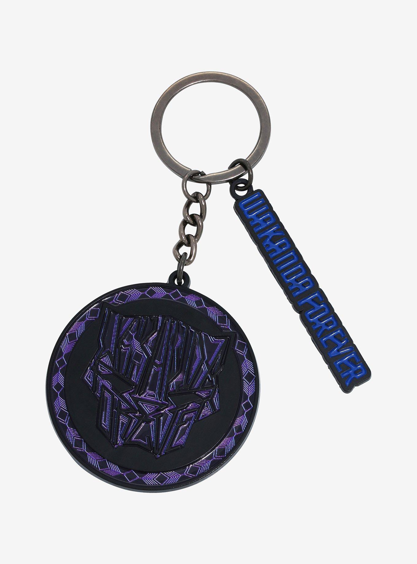 Marvel Black Panther Wakanda Forever Charm Keychain