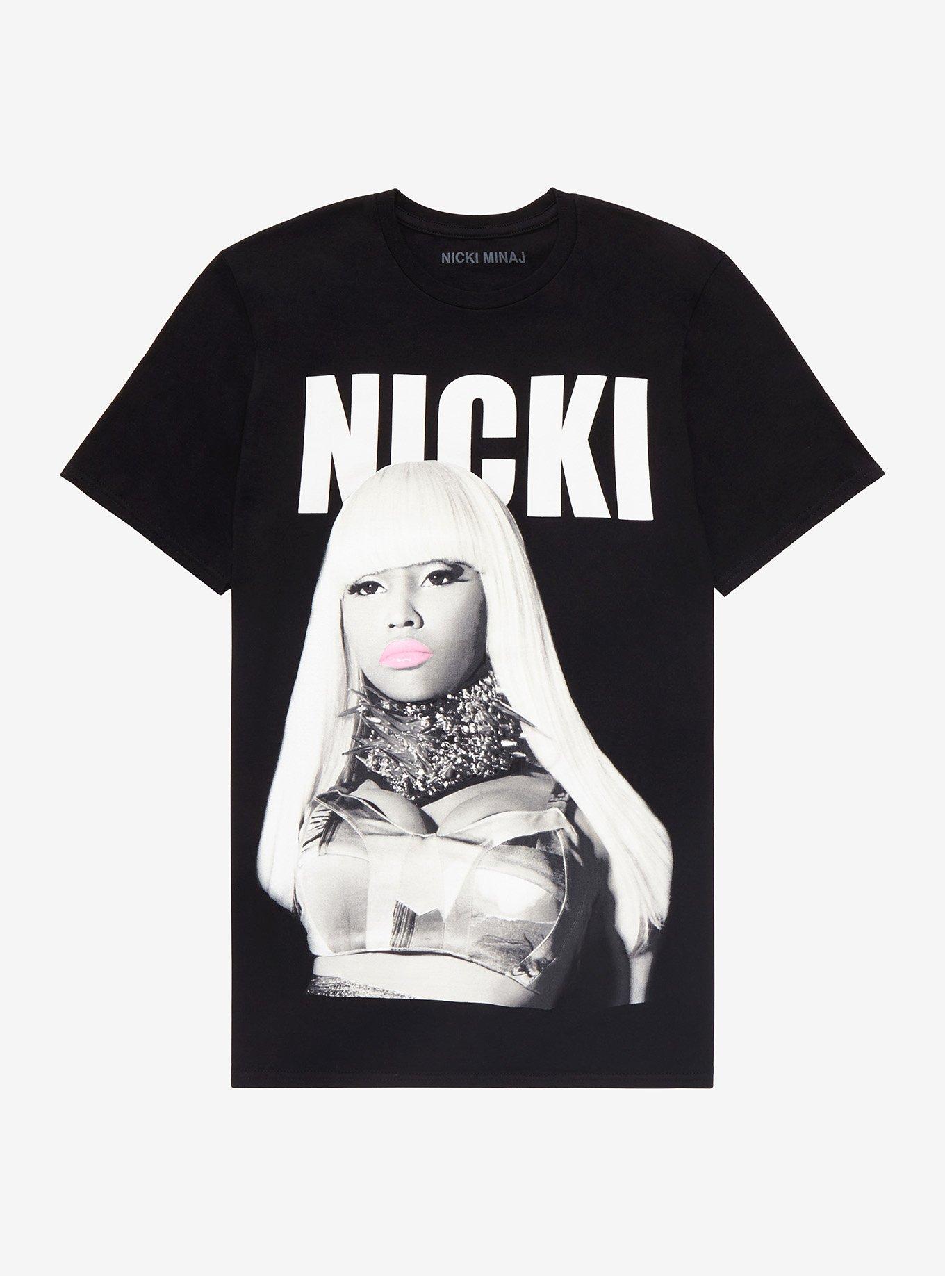 Nicki Minaj Pink Lips Portrait T-Shirt, BLACK, hi-res