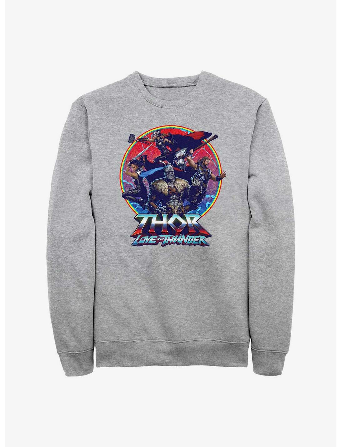 Marvel Thor: Love And Thunder Group Emblem Sweatshirt, ATH HTR, hi-res