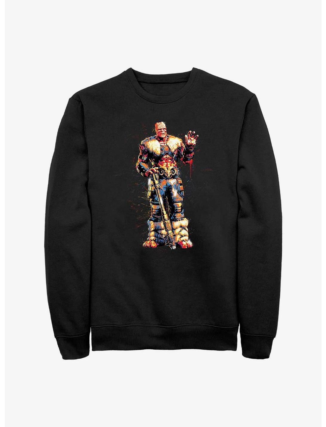 Marvel Thor: Love And Thunder Korg Paint Sweatshirt, BLACK, hi-res