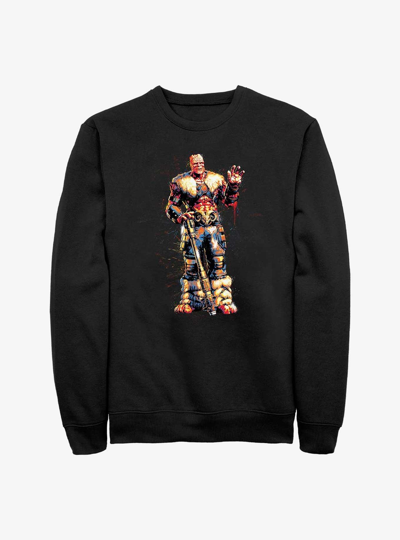 Marvel Thor: Love And Thunder Korg Paint Sweatshirt, BLACK, hi-res