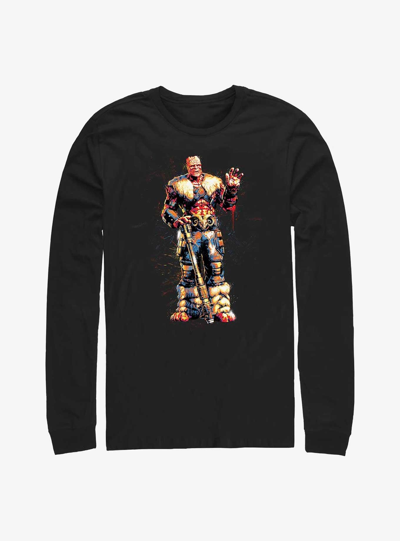 Marvel Thor: Love And Thunder Korg Paint Long Sleeve T-Shirt, BLACK, hi-res