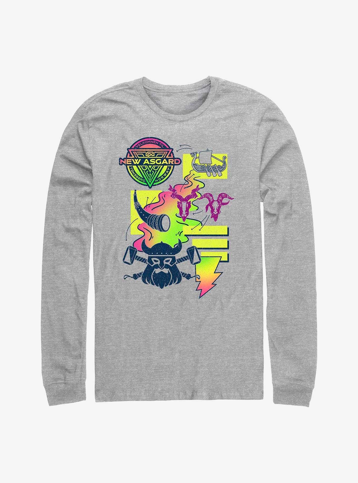 Marvel Thor: Love And Thunder New Asgard Neon Icons Long Sleeve T-Shirt, , hi-res