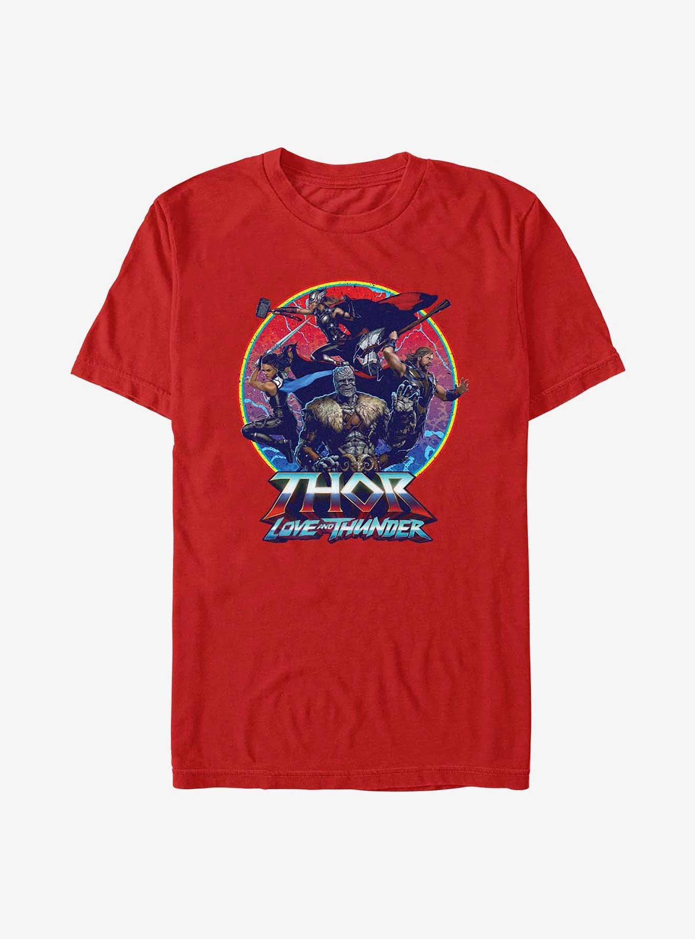 Marvel Thor: Love And Thunder Group Emblem T-Shirt, RED, hi-res