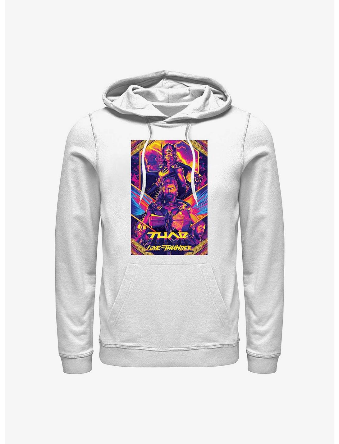Marvel Thor: Love And Thunder Neon Poster Hoodie, WHITE, hi-res