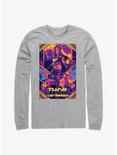 Marvel Thor: Love And Thunder Neon Poster Long Sleeve T-Shirt, ATH HTR, hi-res