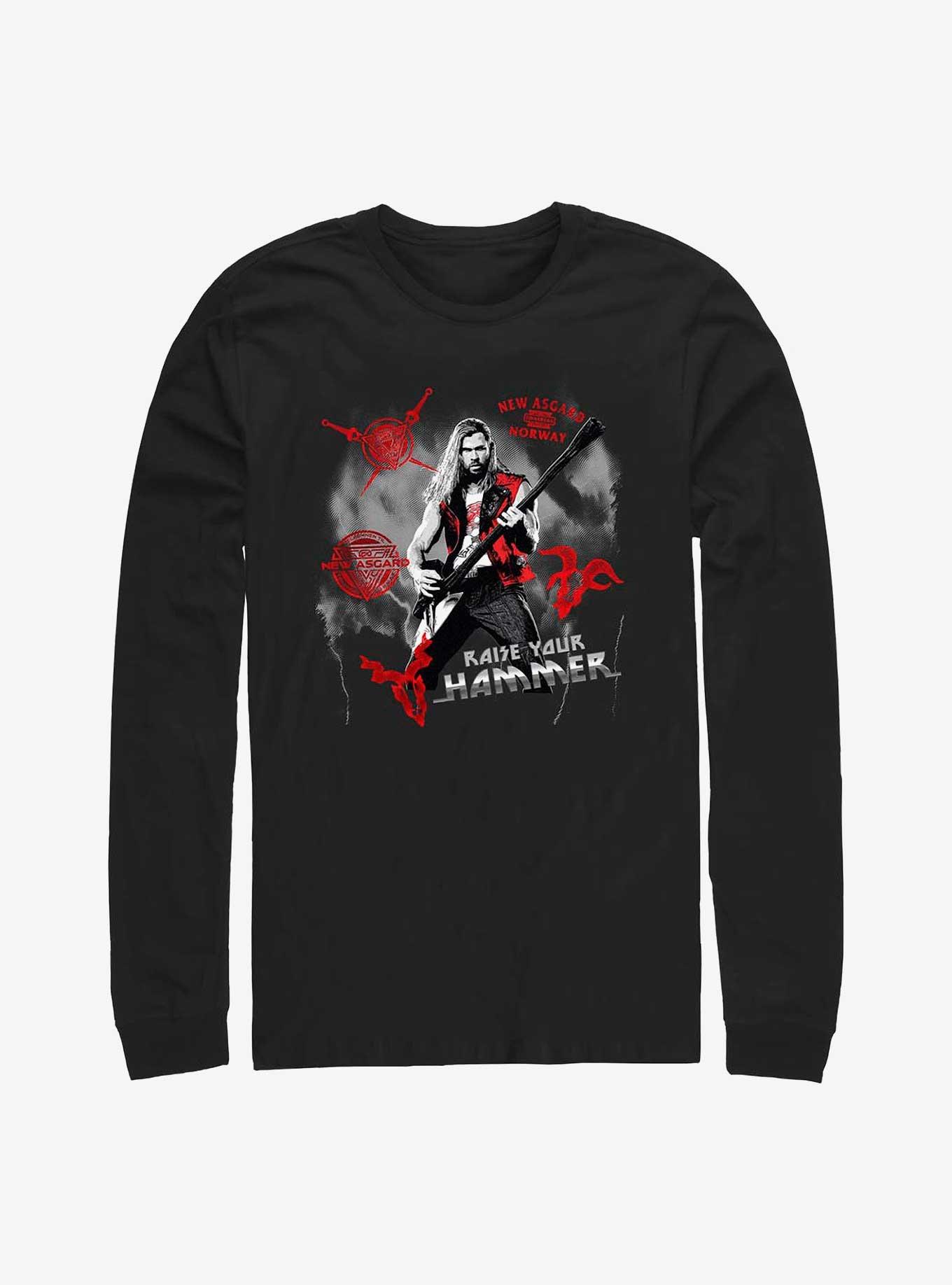 Marvel Thor: Love And Thunder Rock God Raise Your Hammer Long Sleeve T-Shirt, , hi-res