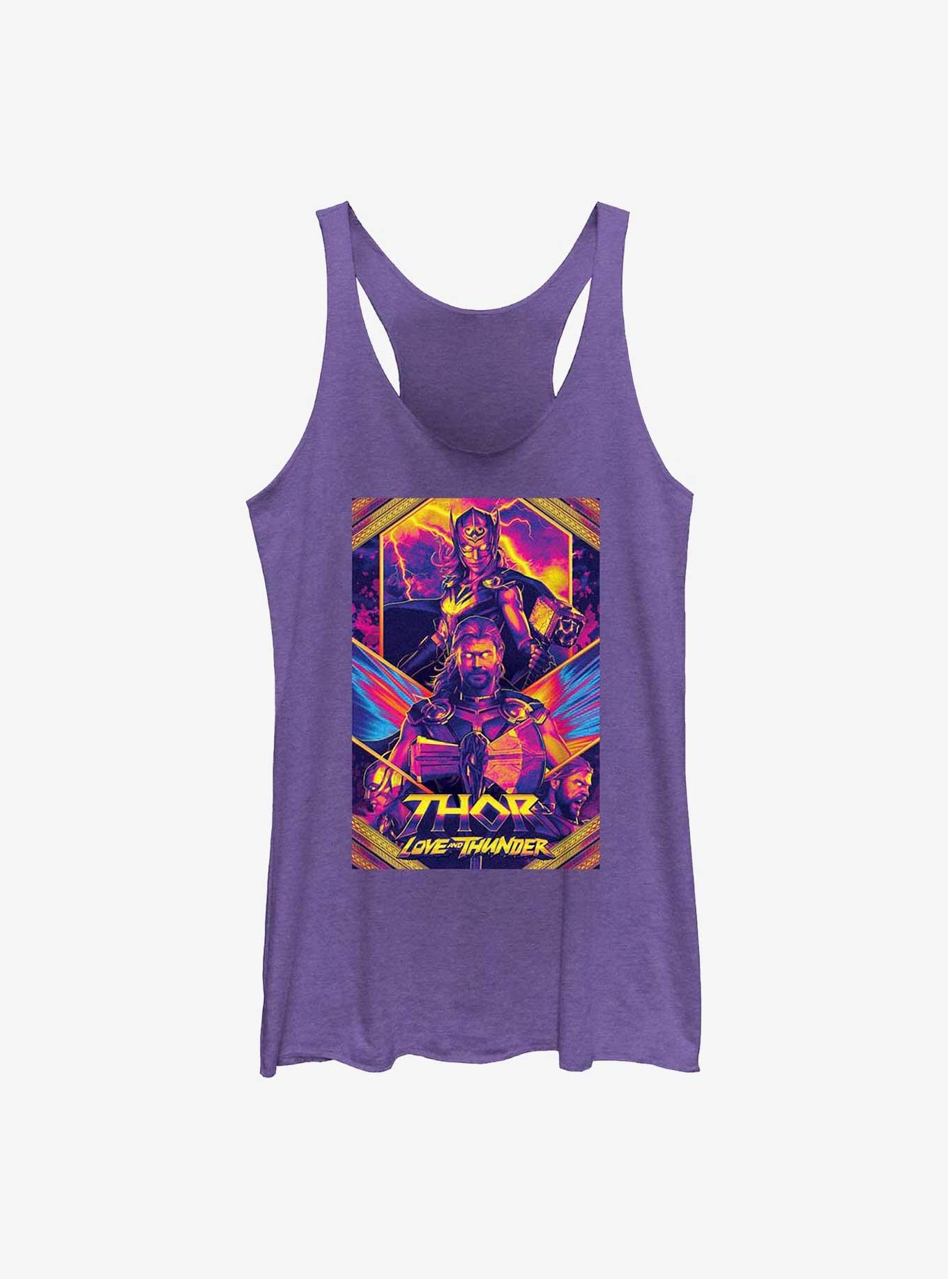 Marvel Thor: Love And Thunder Neon Poster Womens Tank Top, PUR HTR, hi-res