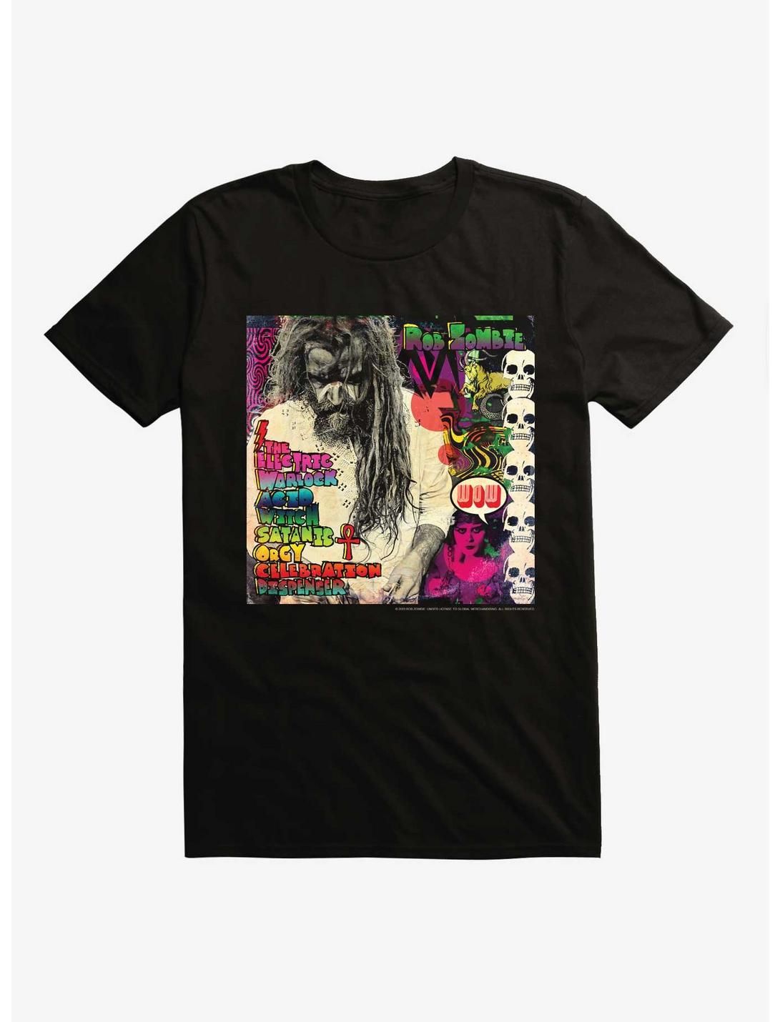 Rob Zombie The Electric Warlock Acid Witch Satanic Orgy Celebration Dispenser T-Shirt, BLACK, hi-res