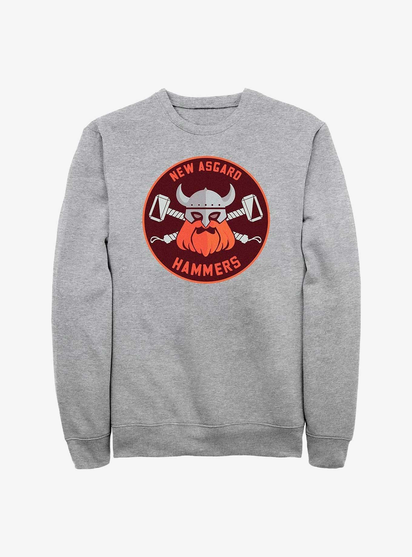 Marvel Thor: Love And Thunder New Asgard Hammers Badge Sweatshirt, ATH HTR, hi-res