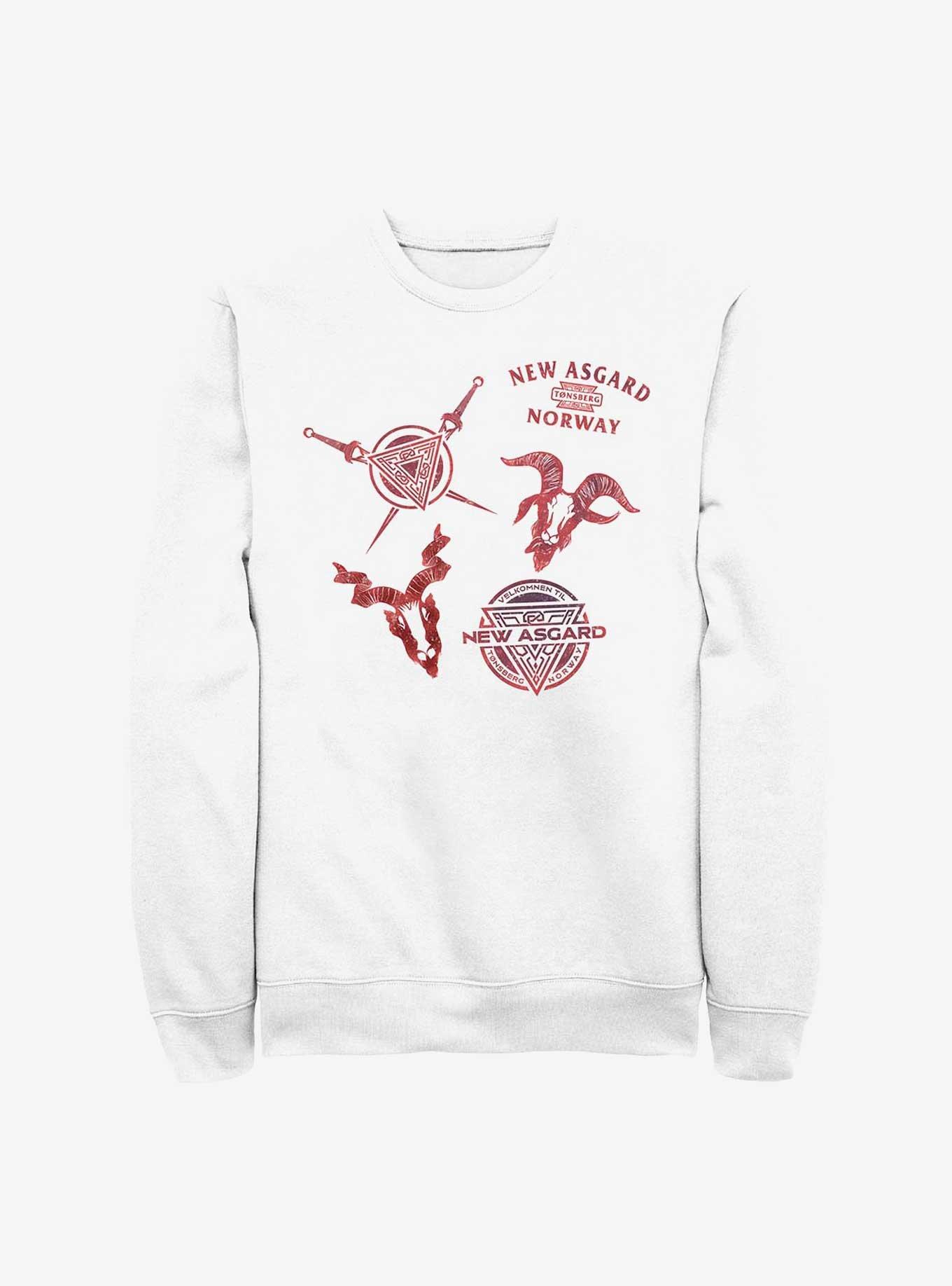 Marvel Thor: Love And Thunder New Asgard Symbols Sweatshirt, WHITE, hi-res