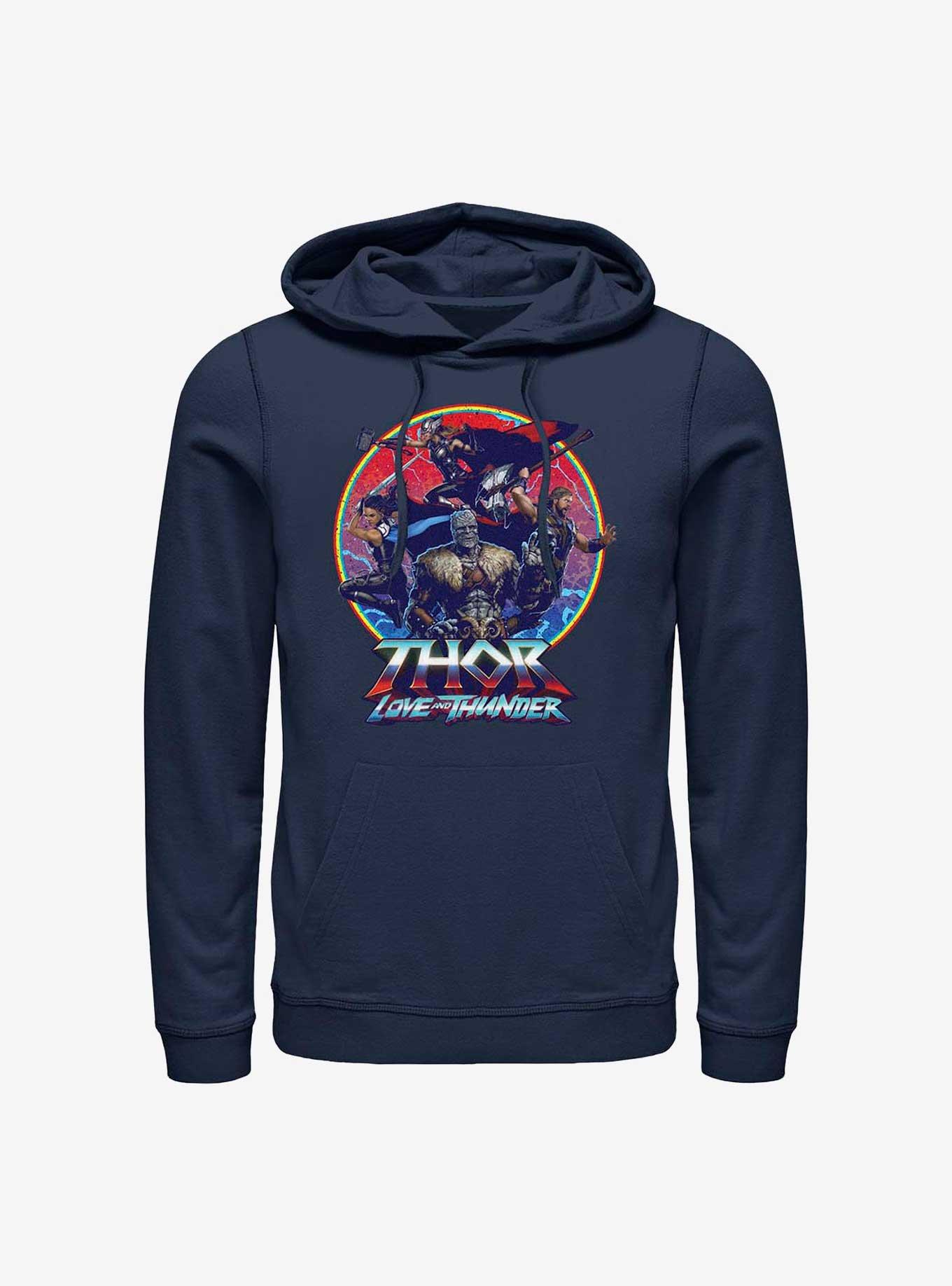 Marvel Thor: Love And Thunder Group Emblem Hoodie, NAVY, hi-res