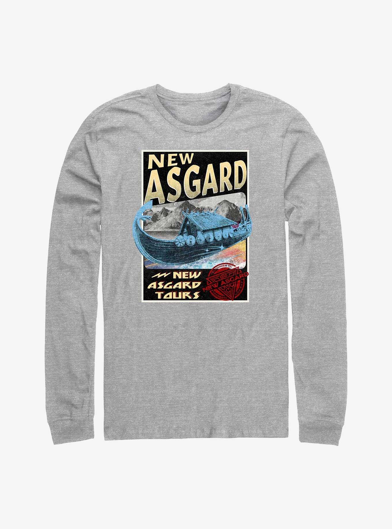 Marvel Thor: Love And Thunder New Asgard Tours Destination Long Sleeve T-Shirt, ATH HTR, hi-res