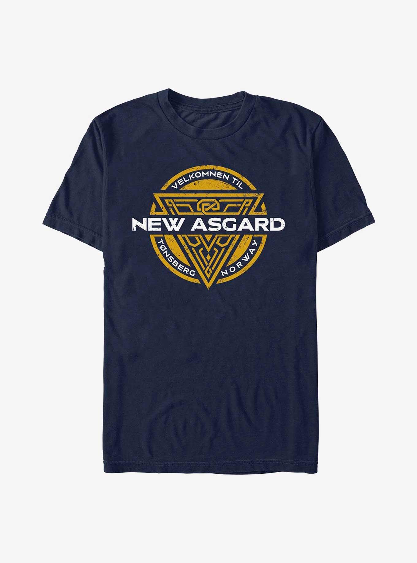 Marvel Thor: Love And Thunder Velkomnen Til New Asgard Badge T-Shirt, NAVY, hi-res