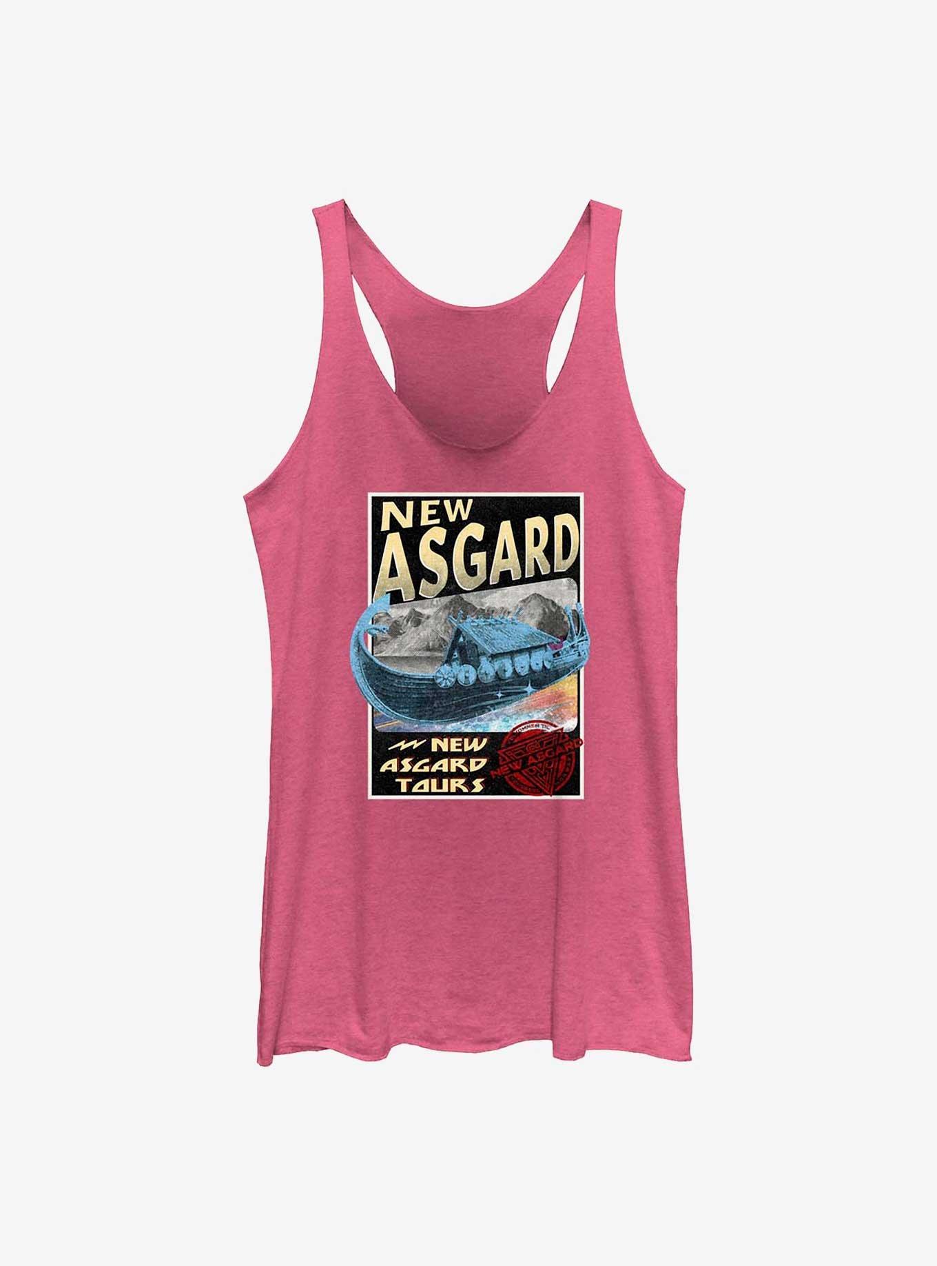Marvel Thor: Love And Thunder New Asgard Tours Destination Womens Tank Top, PINK HTR, hi-res