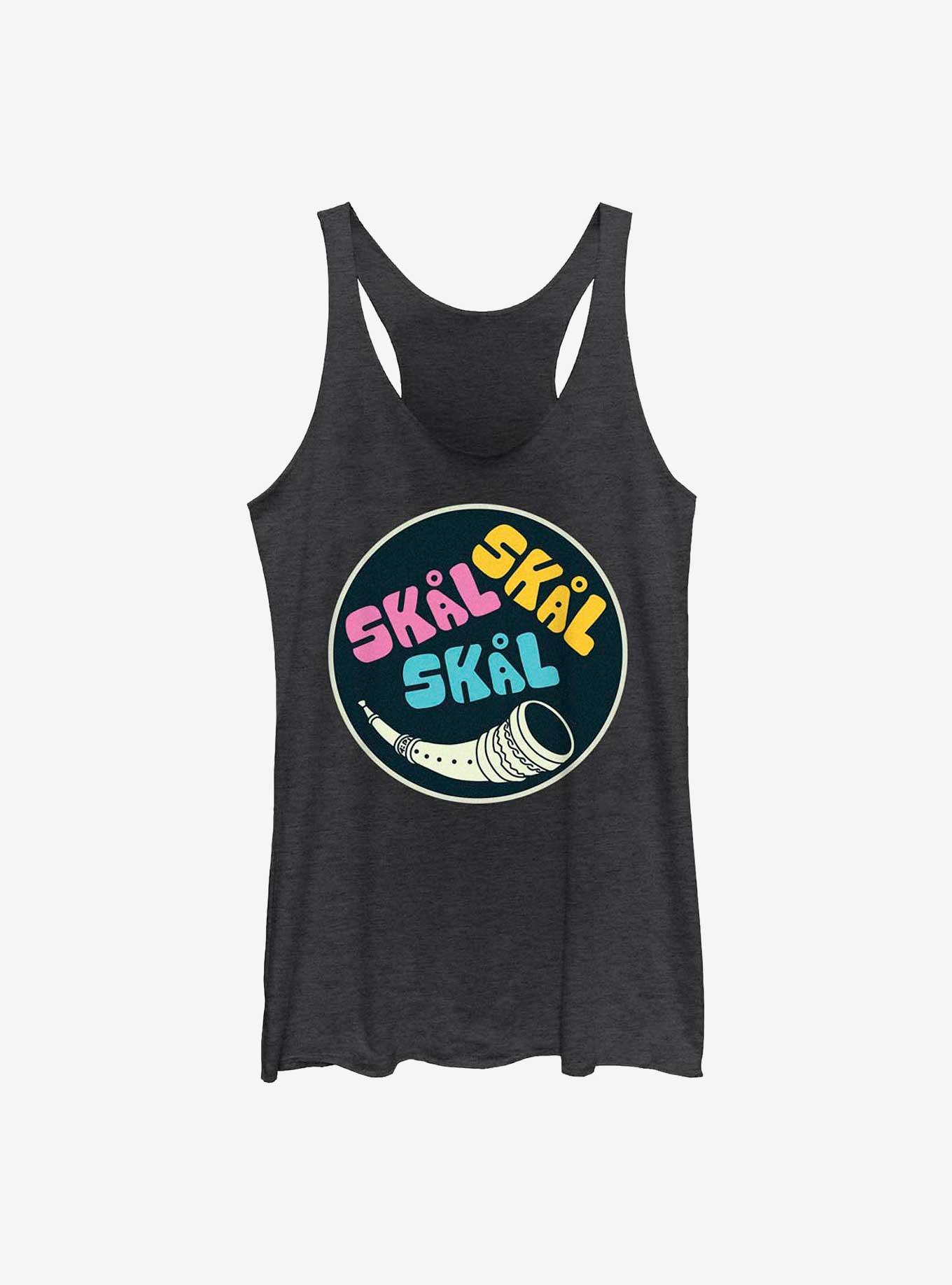 Marvel Thor: Love And Thunder Skal Badge Womens Tank Top, BLK HTR, hi-res