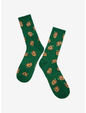 Plus Size Marvel Guardians of the Galaxy Baby Groot Allover Print Crew Socks - BoxLunch Exclusive, , hi-res