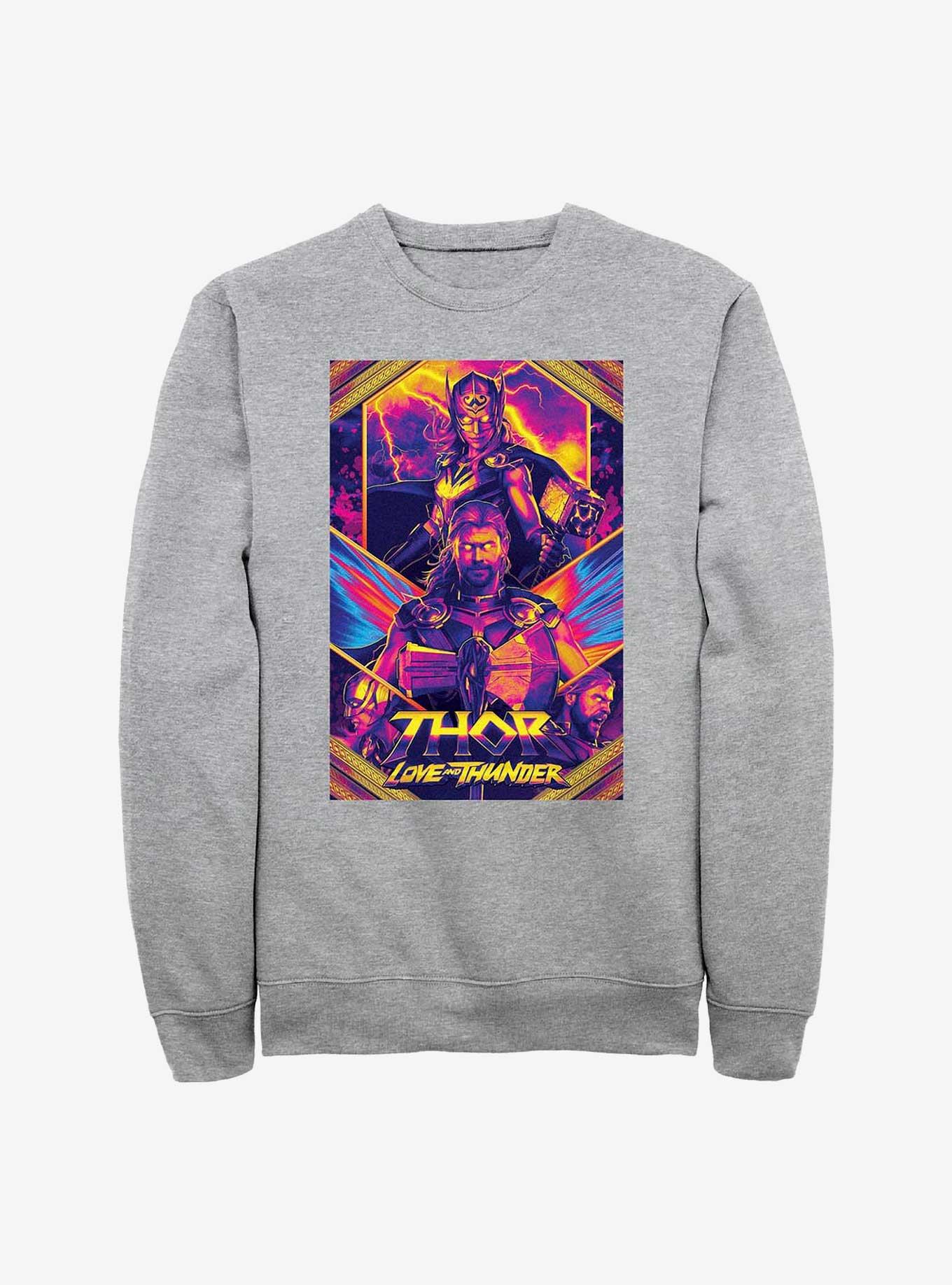 Marvel Thor: Love And Thunder Neon Poster Sweatshirt, , hi-res