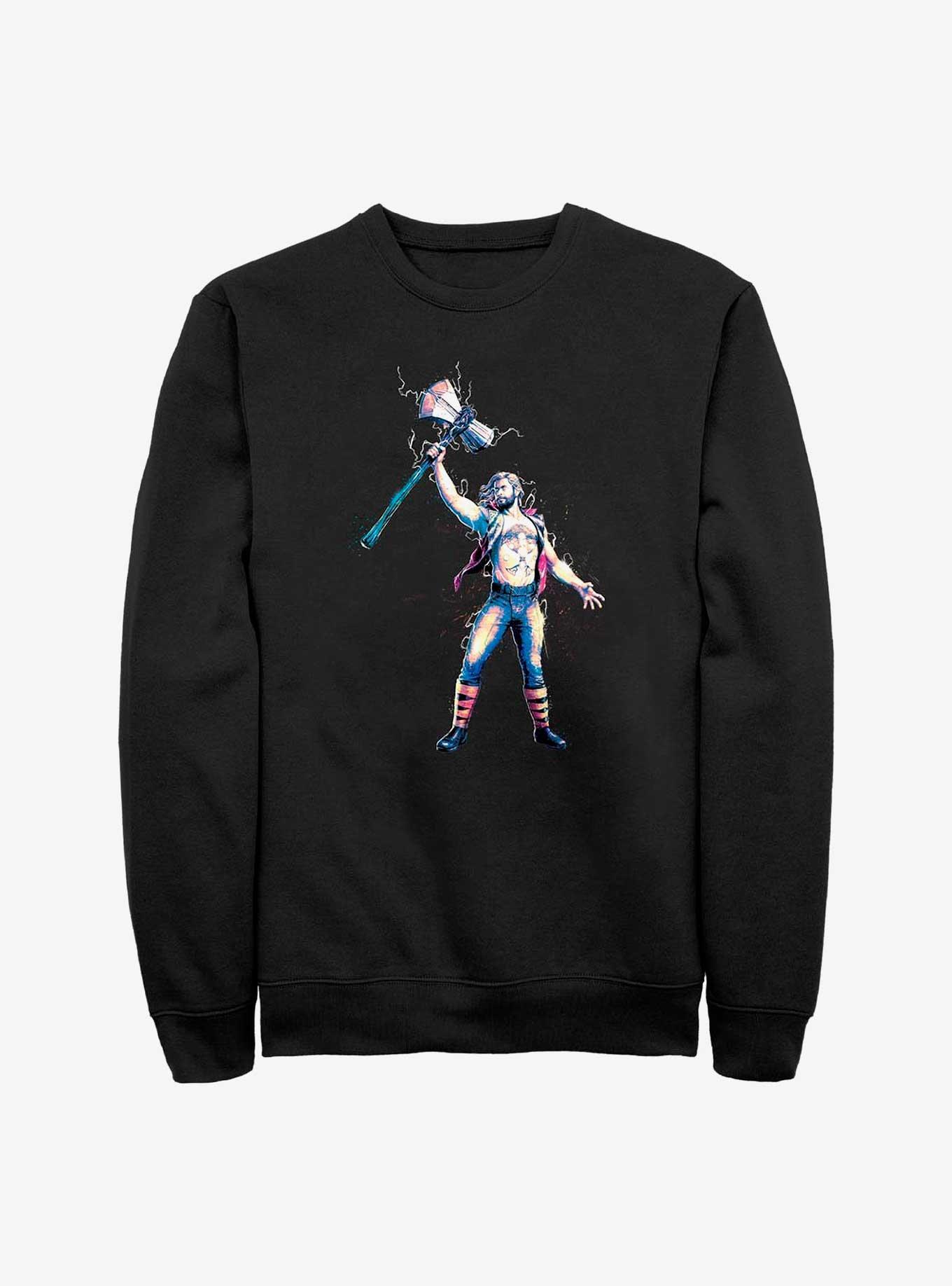 Marvel Thor: Love And Thunder Stormbreaker Salute Sweatshirt, BLACK, hi-res