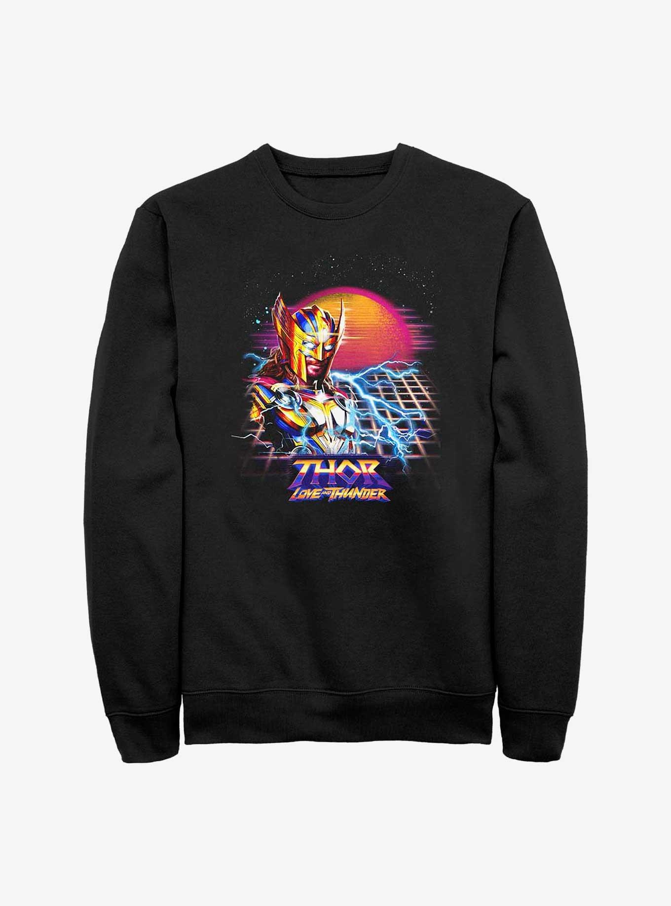 Marvel Thor: Love And Thunder Synthwave Sunset Sweatshirt, , hi-res